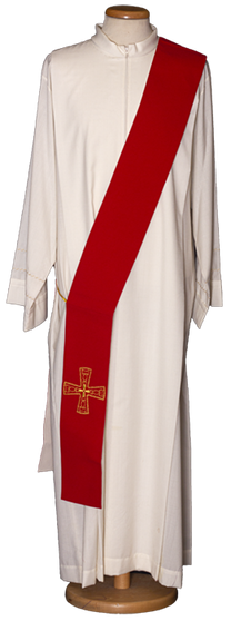 Two-Tone Deacon Stole – 100% Polyester, Lightweight and Embroidered for Everyday Liturgical Use