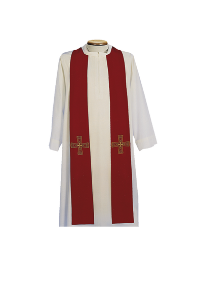 Two-Tone Stole – Lightweight 100% Polyester with Elegant Embroidery for Everyday Liturgical Use