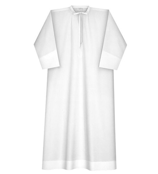 Abbey Brand 55 Traditional Alb – Classic White Liturgical Vestment for Clergy | Comfortable Fit | Easy-Care Fabric -X-Large
