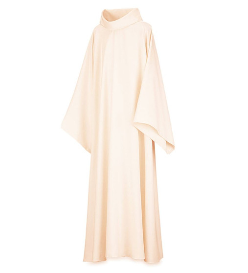 Sanctuary Alb in Beige Vaticano Fabric by Slabbinck – Washable Liturgical Vestment with Easy-Care Opaque Blend - Medium
