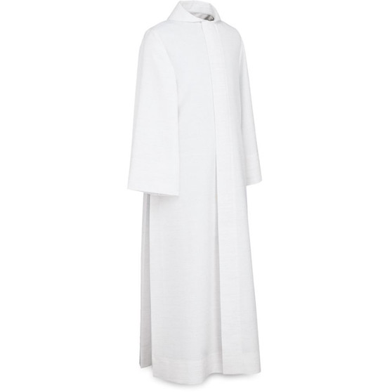 Washable Alb with Zipper for Altar Servers, Choristers, Lectors & Communicants – Wide Sleeves, Capuche & Side Pleats - Small
