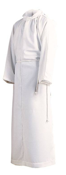 Monastic Server Alb Combed Cotton Blend with Double-Ply Yoke – Durable, Comfortable Liturgical Garment for Altar Servers and Clergy - Medium
