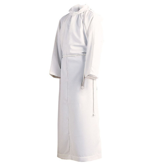 Monastic Deluxe Server Alb – 100% Polyester, No Hood, Medium Weight Liturgical Alb for Altar Servers - Large
