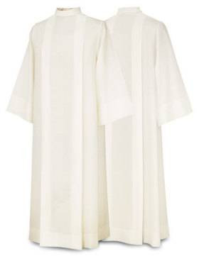 Beige Server Alb in Terlenka Fabric – Washable, Crease-Resistant Liturgical Alb for Altar Servers, Chorists, and Lectors - Small
