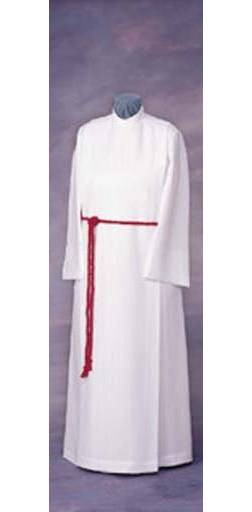 RJ Toomey Liturgia Front Wrap Server Alb – Double Panel Front with Hidden Velcro Shoulder Closure – Comfortable, Easy-Care Liturgical Vestment for Altar Servers and Clergy -X-Small