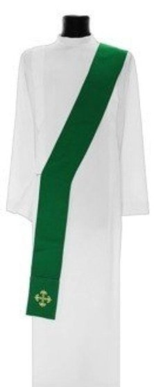 Green Poly/Wool Deacon Stole – Liturgical Vestment