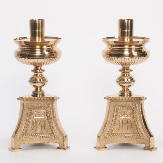 Short Altar Candlestick – 12" Brass Candlestick for Church Altars