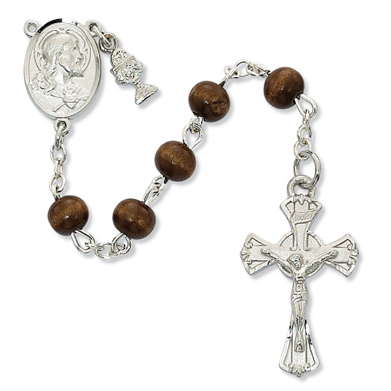 RF 6MM BROWN WOOD ROSARY