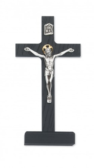 8" BLACK STANDING CRUCIFIX