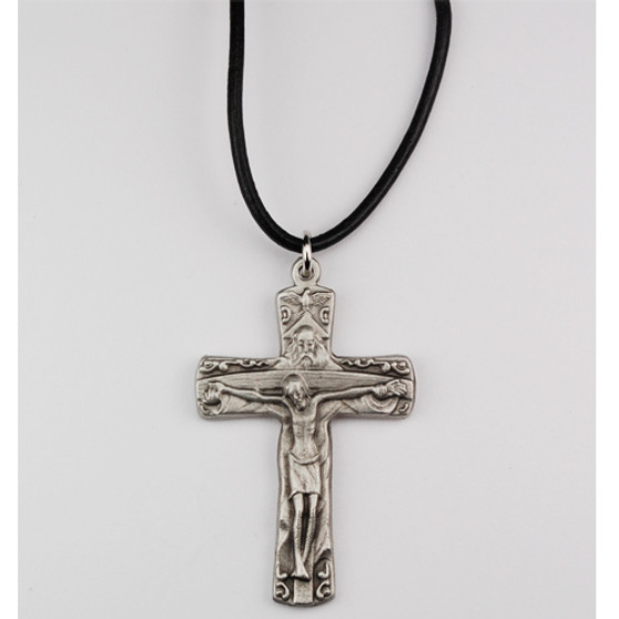 Pewter Trinity Crucifix with 24" Cord