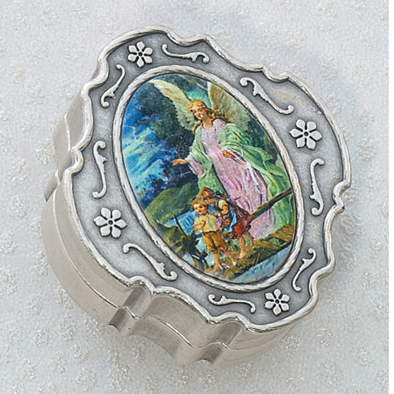 SILVER BOX W/GUARD ANGEL ENAME