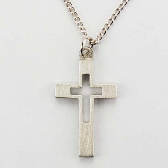 PEWTER CROSS 18" CH&BX