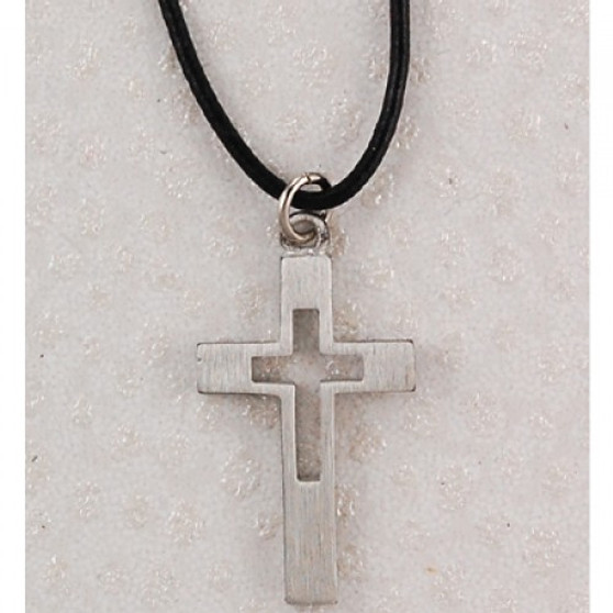 PEWTER CROSS 18"CORD/CARD