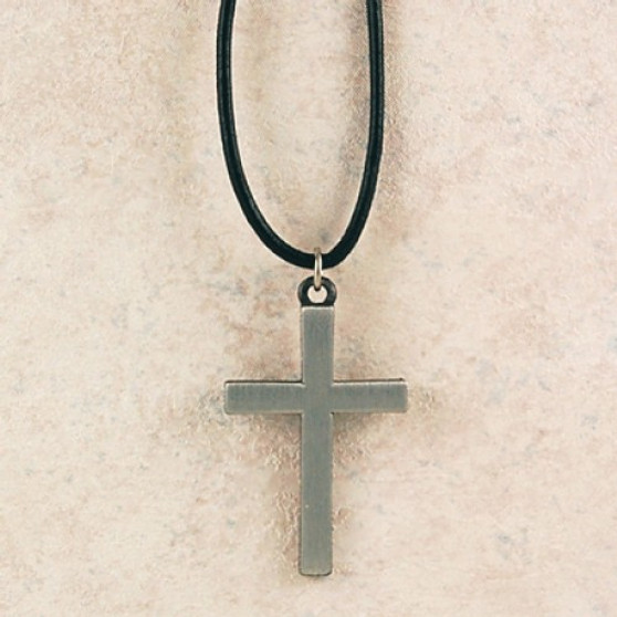 PEWTER CROSS 24"CORD/CARD