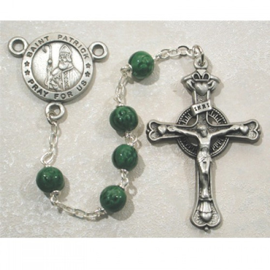 7MM  GREEN ST. PATRICK ROSARY