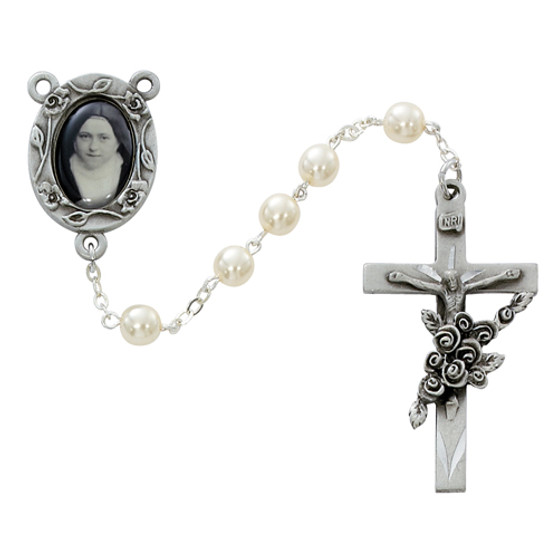 6MM PEARL ST THERESE  ROSARY