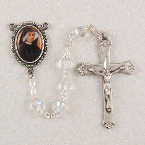 6MM CRYSTAL ST FAUSTINA ROSARY