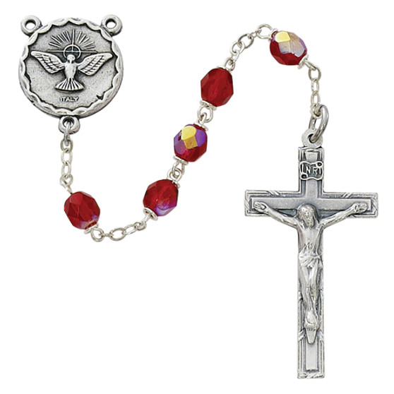 6MM RED HOLY SPIRIT ROSARY