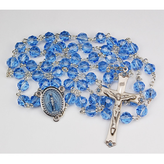 7MM BLUE TINCUT ROSARY