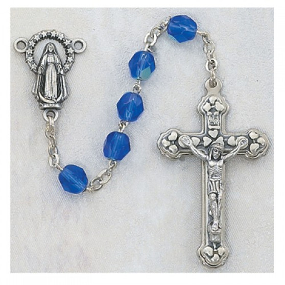 6MM AB SAPPHIRE/SEPT ROSARY