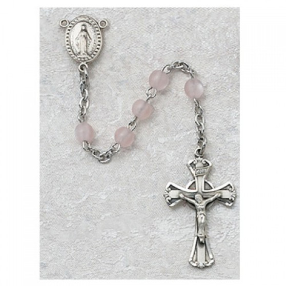 3MM PINK GLASS ROSARY