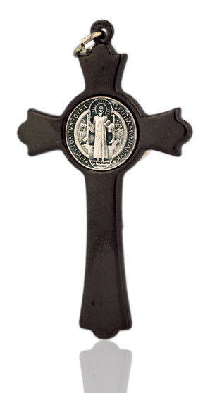 Beautiful St. Benedict Cross (Dark Silver-Tone)