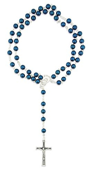 Colorful Italian Catholic Rosary - Blue