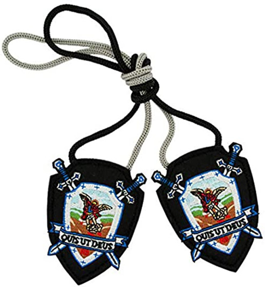 Authentic Catholic Scapular - 100% Wool (Saint Michael Shield Scapular)