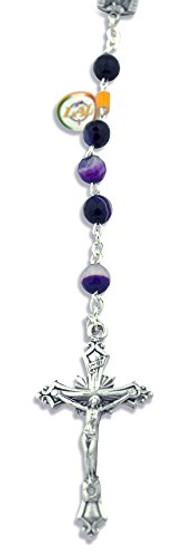 Beautiful Catholic Rosary with Glass Beads (Purple)