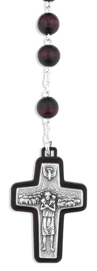 Four Basilicas Pope Francis Rosary with Wood Beads