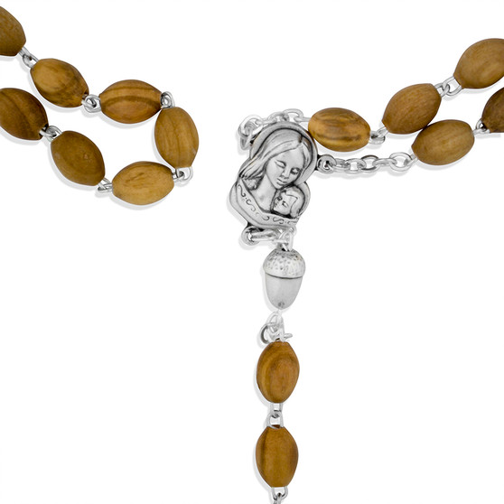 Catholic Rosary with Natural Olive Wood Beads