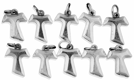 15mm Tau Cross Bracelet Charm - Pack of 10