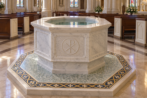 Custom Marble Baptismal Font Call for your free design consult!
