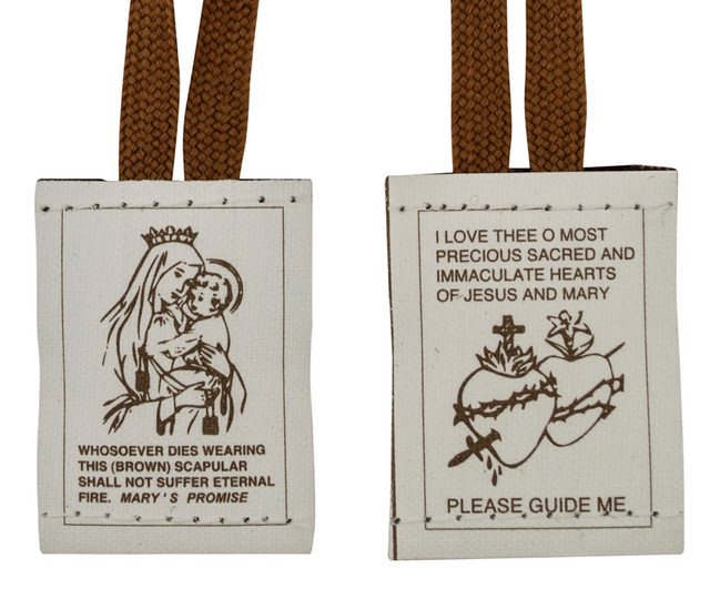 Mahogany Catholic Brown Scapular by Venerare Trinity Church Supply