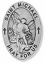 Pewter Visor Clip with Catholic Saint Engraving