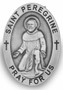 Pewter Visor Clip with Catholic Saint Engraving