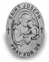 Pewter Visor Clip with Catholic Saint Engraving