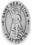 Pewter Visor Clip with Catholic Saint Engraving