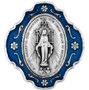 Catholic Rosary and Case Gift Set -  Miraculous Medal w/ Blue Enamel