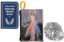 Military Rosary with Prayer Book and Tapestry Pouch (Chrome, Divine Mercy 2)