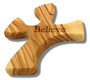 Olive Wood Prayer Cross - Fits Perfectly into Hand (Believe)