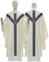 Cream and Blue Semi Gothic Chasuble