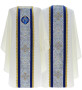 Cream/Blue Marian Gothic Chasuble