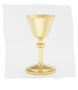 Beautifully Crafted High Polish Chalice plated in 24k gold with simple gold cross accent