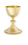 Exquisite High Polish Chalice with 24k Gold Plating and Ornate Cross Accent