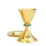 Beautifully Crafted High Polish Chalice with Lapis Blue Node and Cross