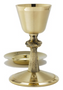 Radiant High Polish Chalice with Unique Gallian Stem and Cross Design