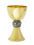 24K Gold Plated Chalice with Hammered Texture and Silver-Ox Fish Node – A Symbol of Faith and Tradition