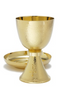 24K Gold Plated Chalice with Basket Weave Texture, Gold Node, and Cross – A Timeless Sacred Vessel