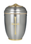 Golden Cross Aluminum Urn with Elegant Gold Accents